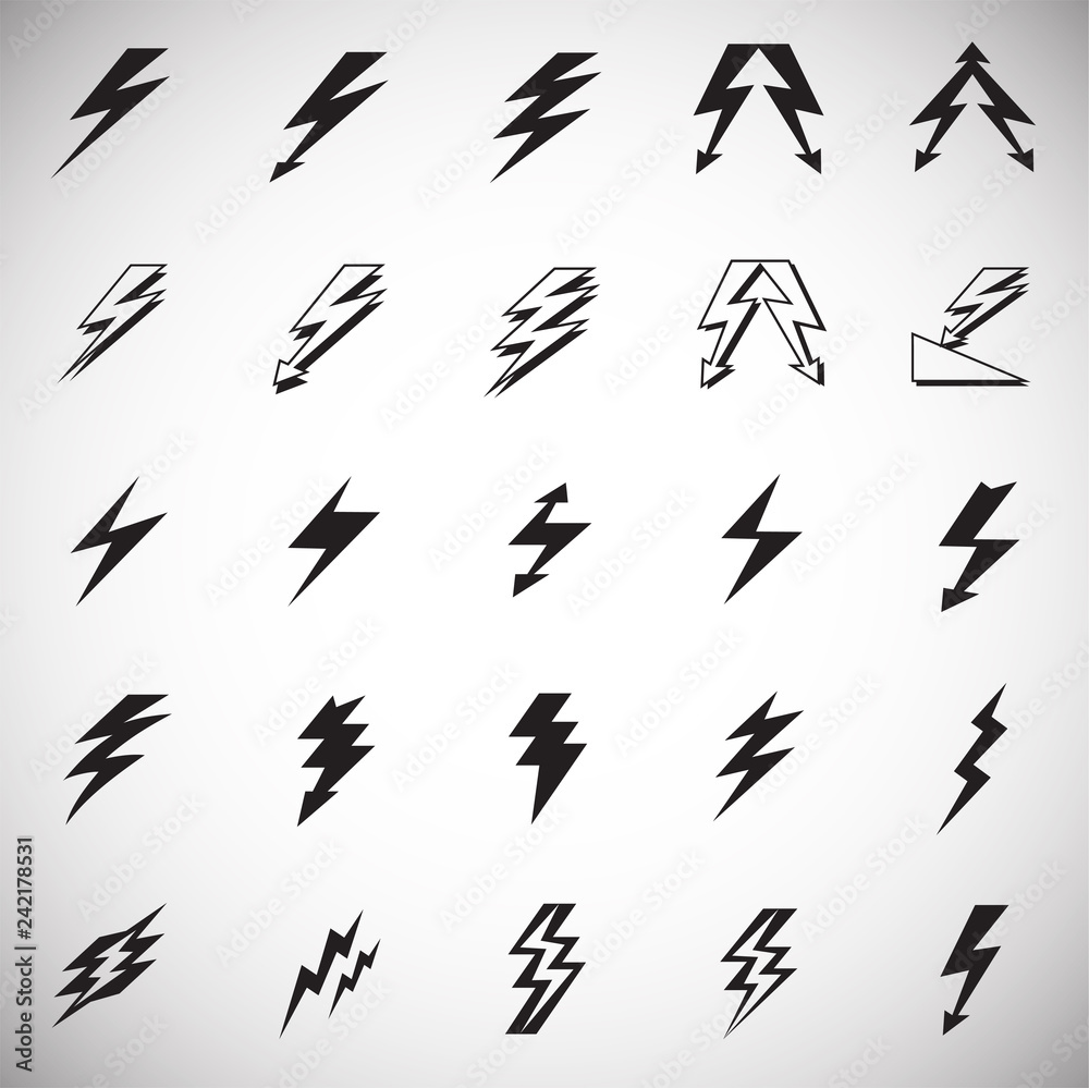 Fototapete Lightning icon set on white background for graphic and web design, Modern simple vector sign. Internet concept. Trendy symbol for website design web button or mobile