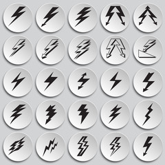 Fototapeta premium Lightning icon set on plates background for graphic and web design, Modern simple vector sign. Internet concept. Trendy symbol for website design web button or mobile