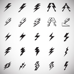 Lightning icon set on white background for graphic and web design, Modern simple vector sign. Internet concept. Trendy symbol for website design web button or mobile