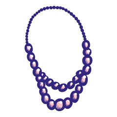 Pearl necklace icon. Hand drawn illustration of pearl necklace vector icon for web design