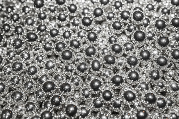 Sprinkles silver ball, cake decorations candy texture.