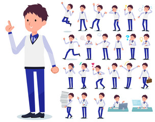 Obraz premium flat type Store staff Blue uniform men_emotion