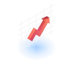Grow graph icon. Isometric of grow graph vector icon for web design isolated on white background