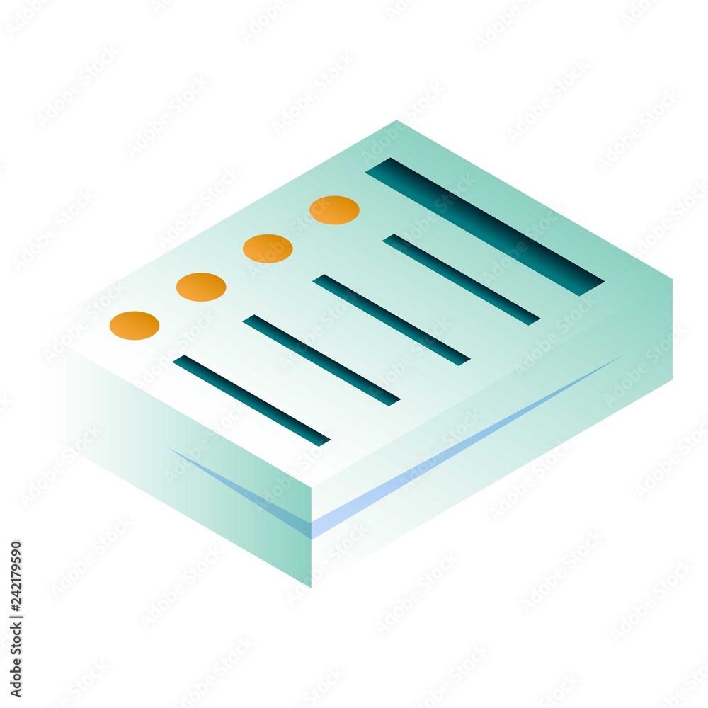 Poster office paper stack icon. isometric of office paper stack vector icon for web design isolated on whit