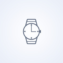 Watch, time, vector best gray line icon