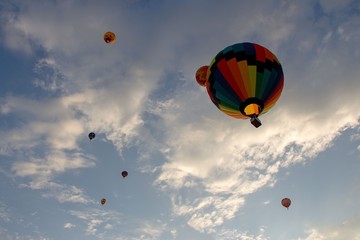 hot air balloon flying in the sky
