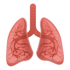 Healthy lungs icon. Cartoon of healthy lungs vector icon for web design isolated on white background