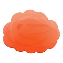 Red sugar cotton icon. Cartoon of red sugar cotton vector icon for web design isolated on white background