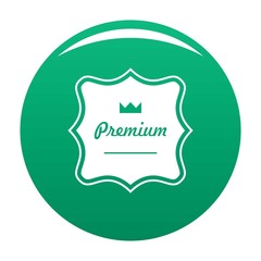 Premium label icon. Simple illustration of premium label vector icon for any design green