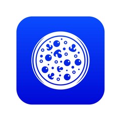 Pizza with olives and mushrooms icon digital blue for any design isolated on white vector illustration