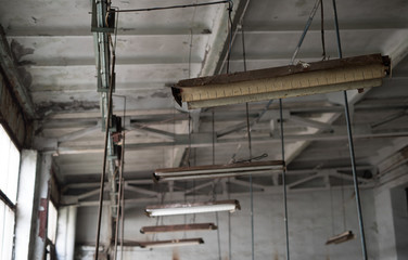 Texture background of ceiling of an abandoned factory