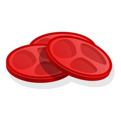 Sliced tomato burger icon. Cartoon of sliced tomato burger vector icon for web design isolated on white background