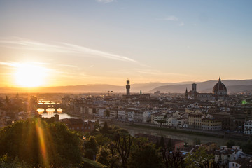 Aussicht auf Florenz bei Sonnenuntergang
