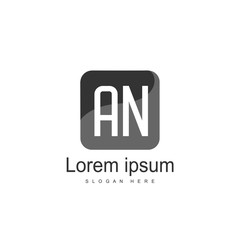 Fototapeta premium AN Letters Logo Design. Simple and Creative Black Letter Concept Illustration.