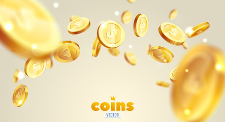 Realistic Gold coins explosion - 242184924