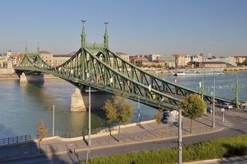 Fototapeta na wymiar Bridge in Budapest, Hungary, 28 September 2018