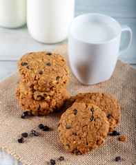 Rye cookies with chocolate