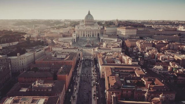 Establishing aerial shot of Vatican City