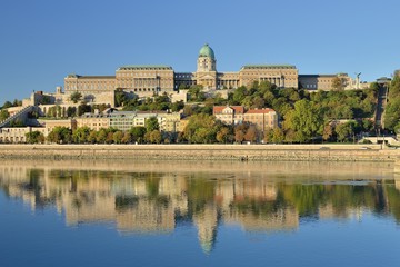 Fototapeta na wymiar Morning view of Buda castle, Budapest, Hungary, 30 September 2018