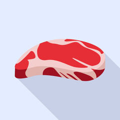 Raw steak icon. Flat illustration of raw steak vector icon for web design
