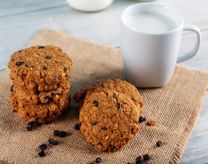 Rye cookies with chocolate