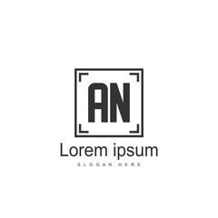 Fototapeta premium AN Letters Logo Design. Simple and Creative Black Letter Concept Illustration.