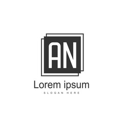 Fototapeta premium AN Letters Logo Design. Simple and Creative Black Letter Concept Illustration.