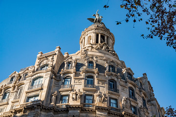 Old Building in the city center of Barcelona, Spain