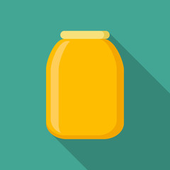 Big honey jar icon. Flat illustration of big honey jar vector icon for web design