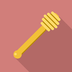 Wood honey spoon icon. Flat illustration of wood honey spoon vector icon for web design
