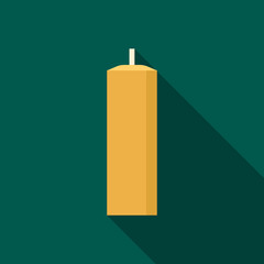 Wax candle icon. Flat illustration of wax candle vector icon for web design