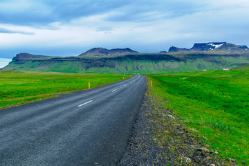 Road and landscape in the Snaefellsnes peninsula