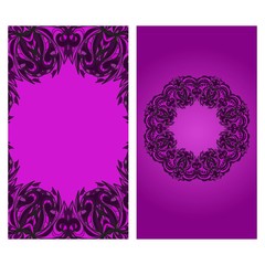 Business Cards, Invitations or Flyaer. Floral mandala Pattern. Oriental Design Layout. Vector Illustration.