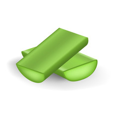Cutted aloe vera icon. Realistic illustration of cutted aloe vera vector icon for web design