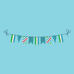 Decorations bunting flags for Uzbekistan national day holiday in flat design. Independence day or National day holiday concept.