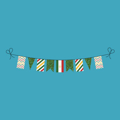 Decorations bunting flags for Tajikistan national day holiday in flat design. Independence day or National day holiday concept.