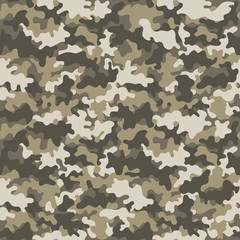 Camouflage Seamless Pattern - Abstract design of camouflage in brown colors