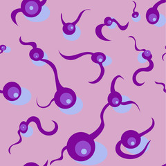 Seamless pattern. Abstraction, like neurons, tadpoles.