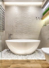 Naklejka na ściany i meble Luxury bathroom design with simple and minimal elements
