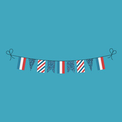 Decorations bunting flags for Luxembourg national day holiday in flat design. Independence day or National day holiday concept.