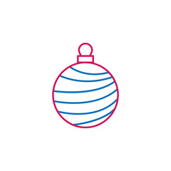 New Year, Christmas, celebration decorations ballcolored icon. Can be used for web, logo, mobile app, UI, UX