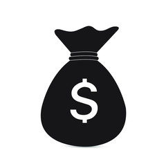 Worek pełen pieniędzy na białym tle ilustracja wektorowa