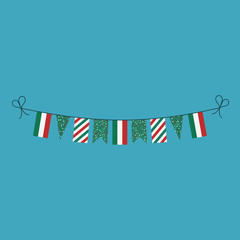 Decorations bunting flags for Hungary national day holiday in flat design. Independence day or National day holiday concept.