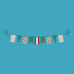 Decorations bunting flags for Hungary national day holiday in flat design. Independence day or National day holiday concept.