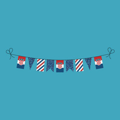 Decorations bunting flags for Croatia national day holiday in flat design. Independence day or National day holiday concept.