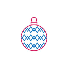 New Year, Christmas, celebration decorations ballcolored icon. Can be used for web, logo, mobile app, UI, UX