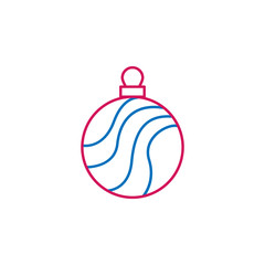 New Year, Christmas, celebration decorations ballcolored icon. Can be used for web, logo, mobile app, UI, UX