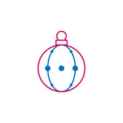 New Year, Christmas, celebration decorations ballcolored icon. Can be used for web, logo, mobile app, UI, UX