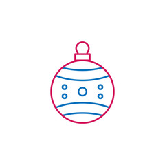 New Year, Christmas, celebration decorations ballcolored icon. Can be used for web, logo, mobile app, UI, UX