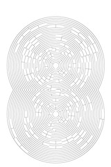big round double black labyrinth vector eps illustration    